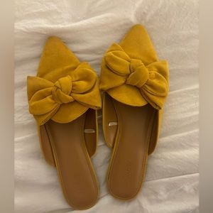 Women’s Suede Bow Slip Ons-Size 9